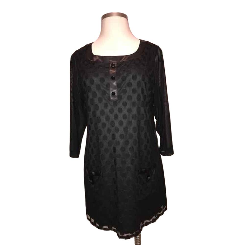 Size 18W Enfocus Women Black‎ Casual Top